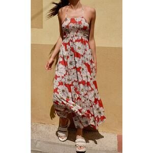 Free People Dress Heat Wave Floral Print Maxi Sundress Boho Festival Vacation